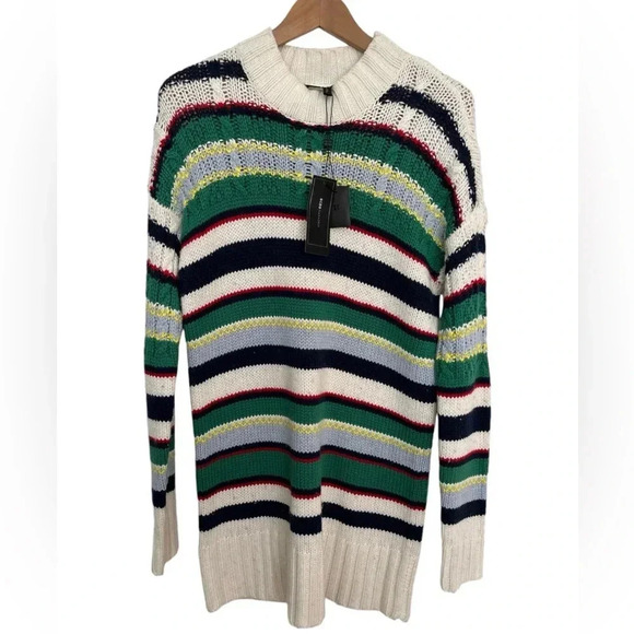 NWT BCBG multicolour colorblock long sleeve oversized sweater dress XS - Picture 1 of 9